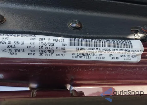 2004 Jeep Wrangler Rubicon from USA, damaged, VIN 1J4FA69S84P718921